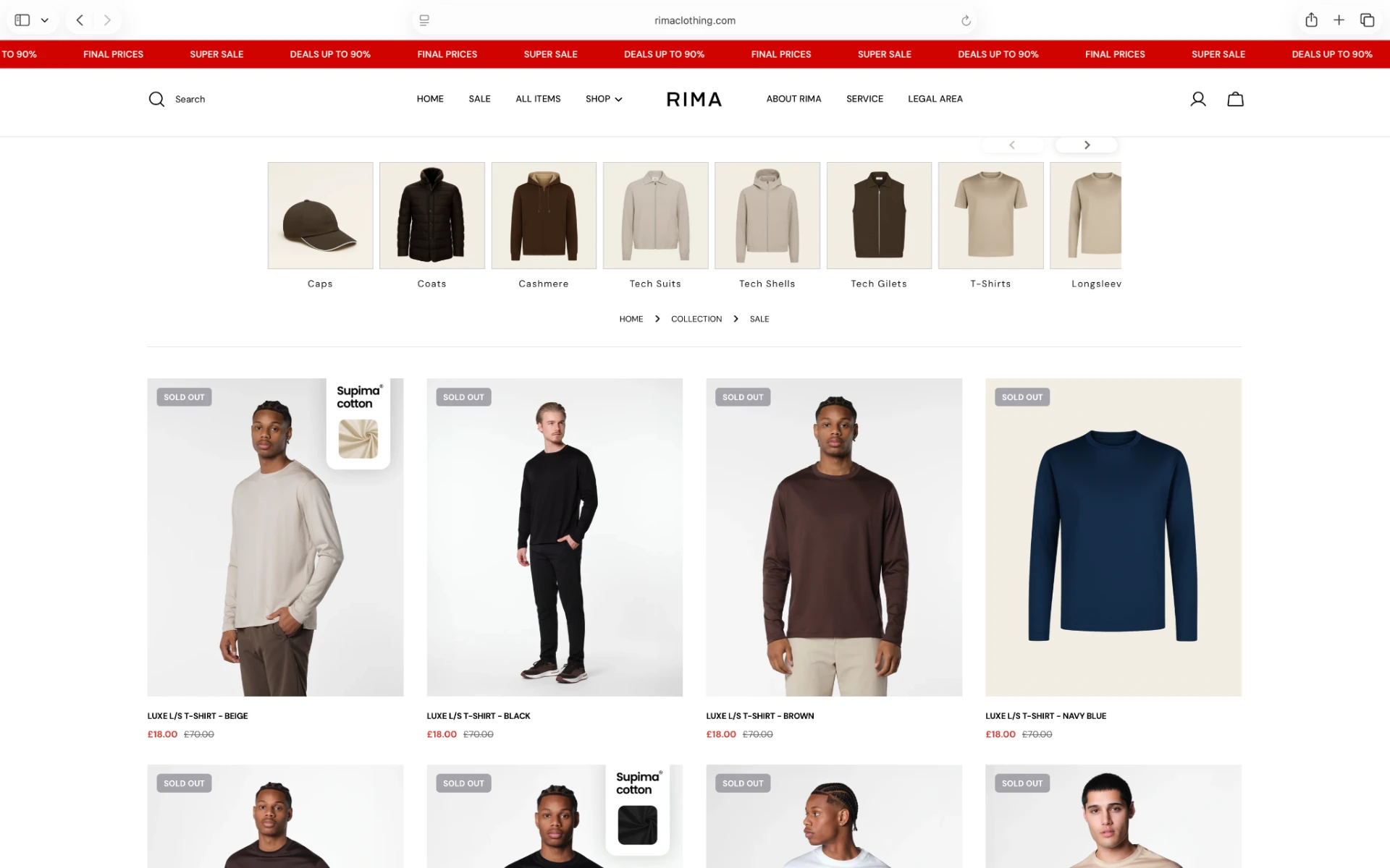 RIMA Clothing website design by Valencia Marketing